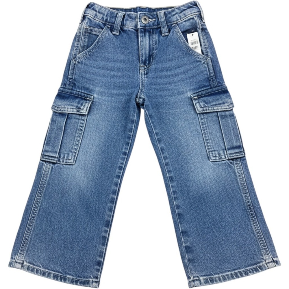 Gap Baby Blue Denim Wide Leg Cargo Pants 3 Years NWT